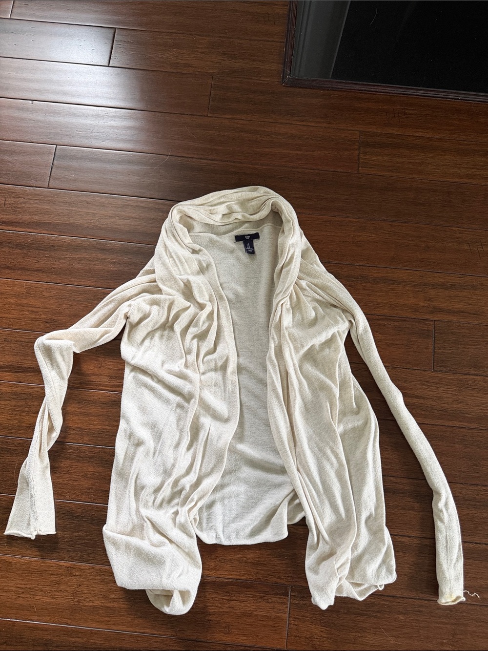 GAP Cream Open-Front Cardigan